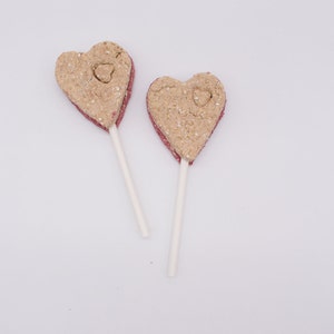 Handmade Heart Pops: Rabbit & Guinea Pig Treats - Banana Raspberry