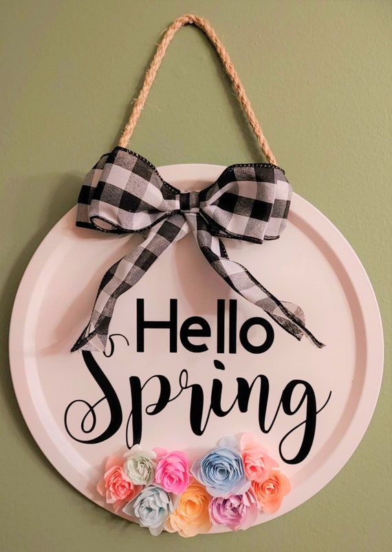 Hello Spring Wall Decor Etsy