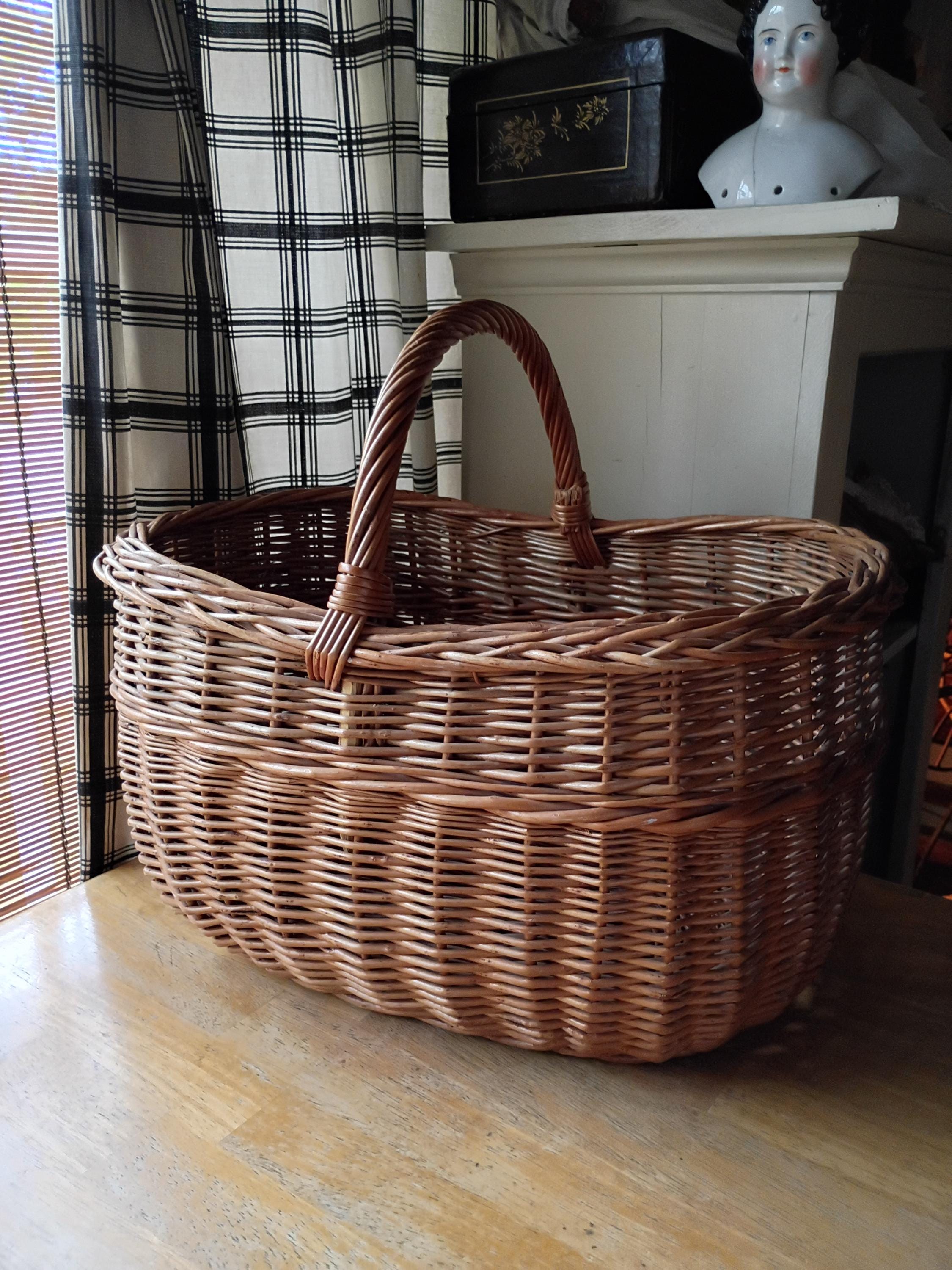 Vintage Wicker Baby Basket - Etsy
