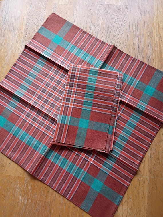 Vintage Buttersc Gentlemen's POCKET SQUARES (2) French Woven Men's/Ladies Handkerchiefs Bridegroom Hankie View 5