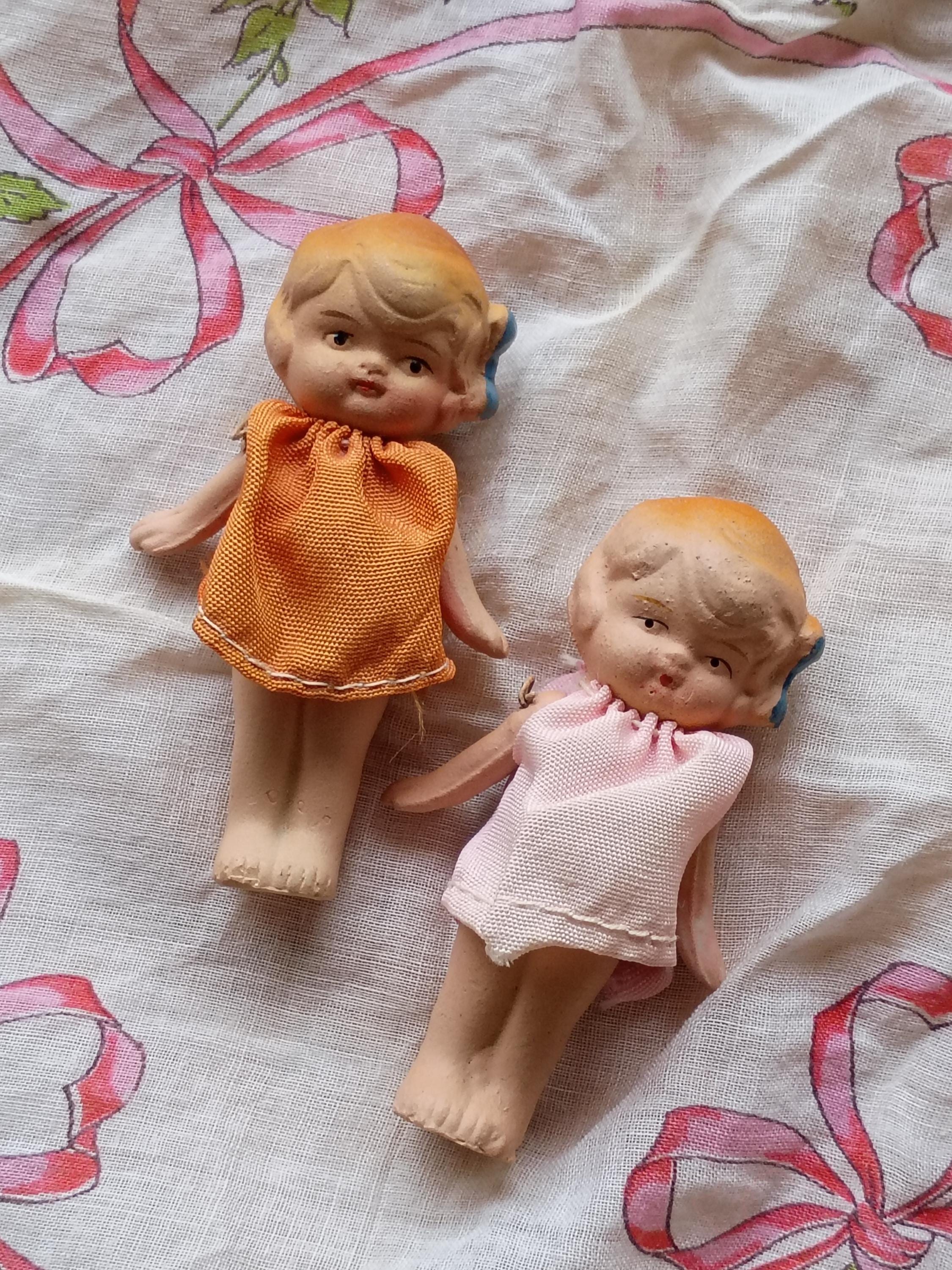 コカ・コーラアンティークペアビスクドール コカ・コーラアンティークペアビスクドール Antique Bisque Kewpie