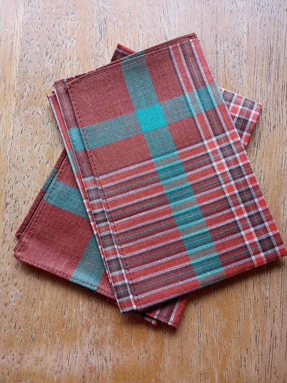 Vintage Buttersc Gentlemen's POCKET SQUARES (2) French Woven Men's/Ladies Handkerchiefs Bridegroom Hankie View 2
