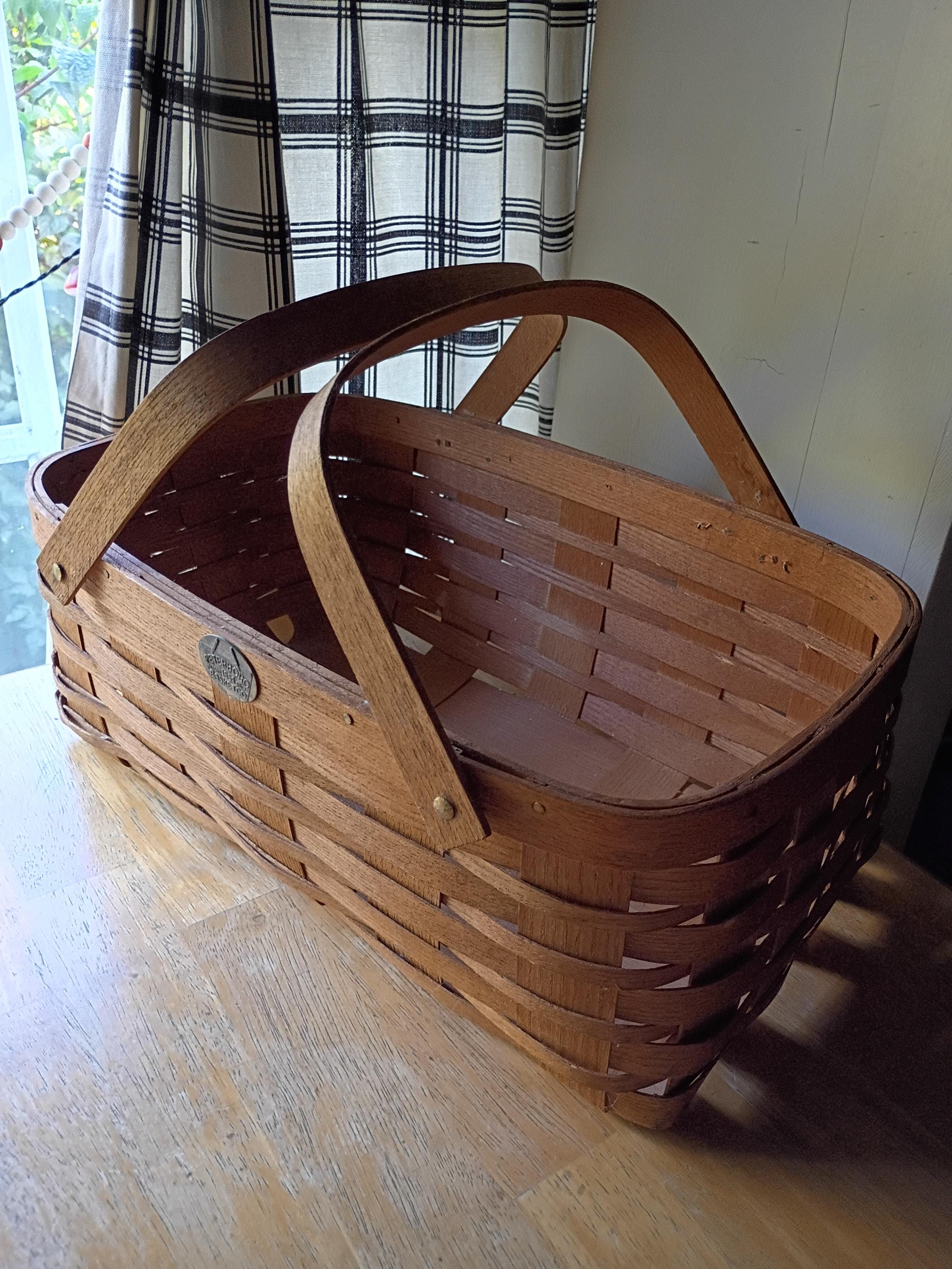 * vintage basket ❀ 両側 持ち手の * バスケット Double Handle Antique Basket - Etsy