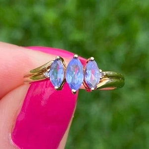 Vintage 10k Tanzanite Ring + Diamond Accents