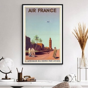 12 vintage poster "Air France", instant download in very high quality, 10 PDF + 2 for free