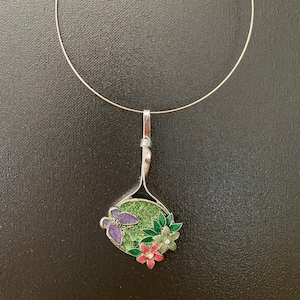 Whimsical one of a kind pendant , choker is for display only image 1