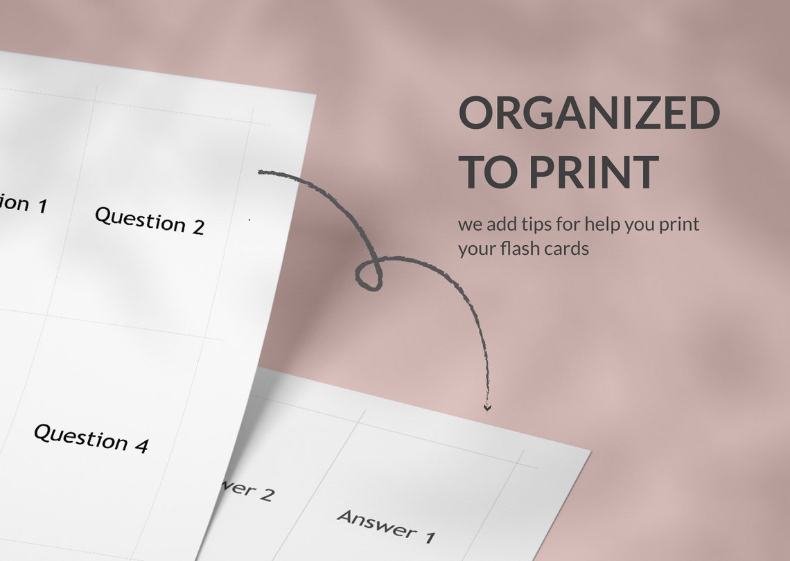 Flash Cards 3x5 Inch Printable & Editable PDF Index Card Etsy