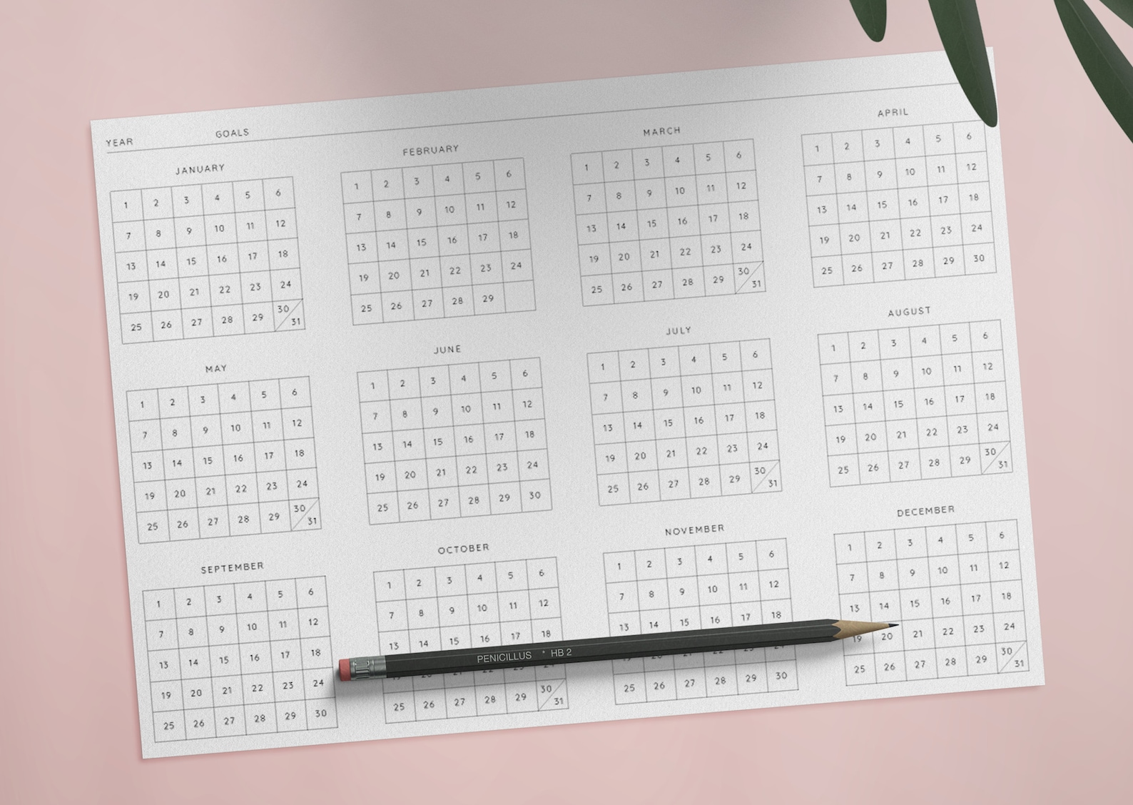 365 Days Challenge Printable PDF Minimal and Clean Goal | Etsy