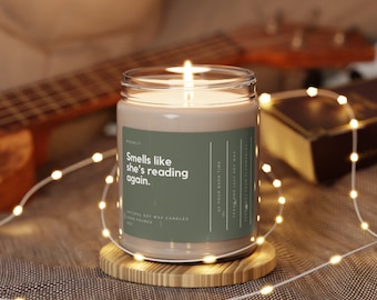 Huele como si estuviera leyendo de nuevo / Vela perfumada de libro / Vela de biblioteca / Estética de bruja / Regalos de libro / Regalos de ratón de biblioteca / Vela literaria