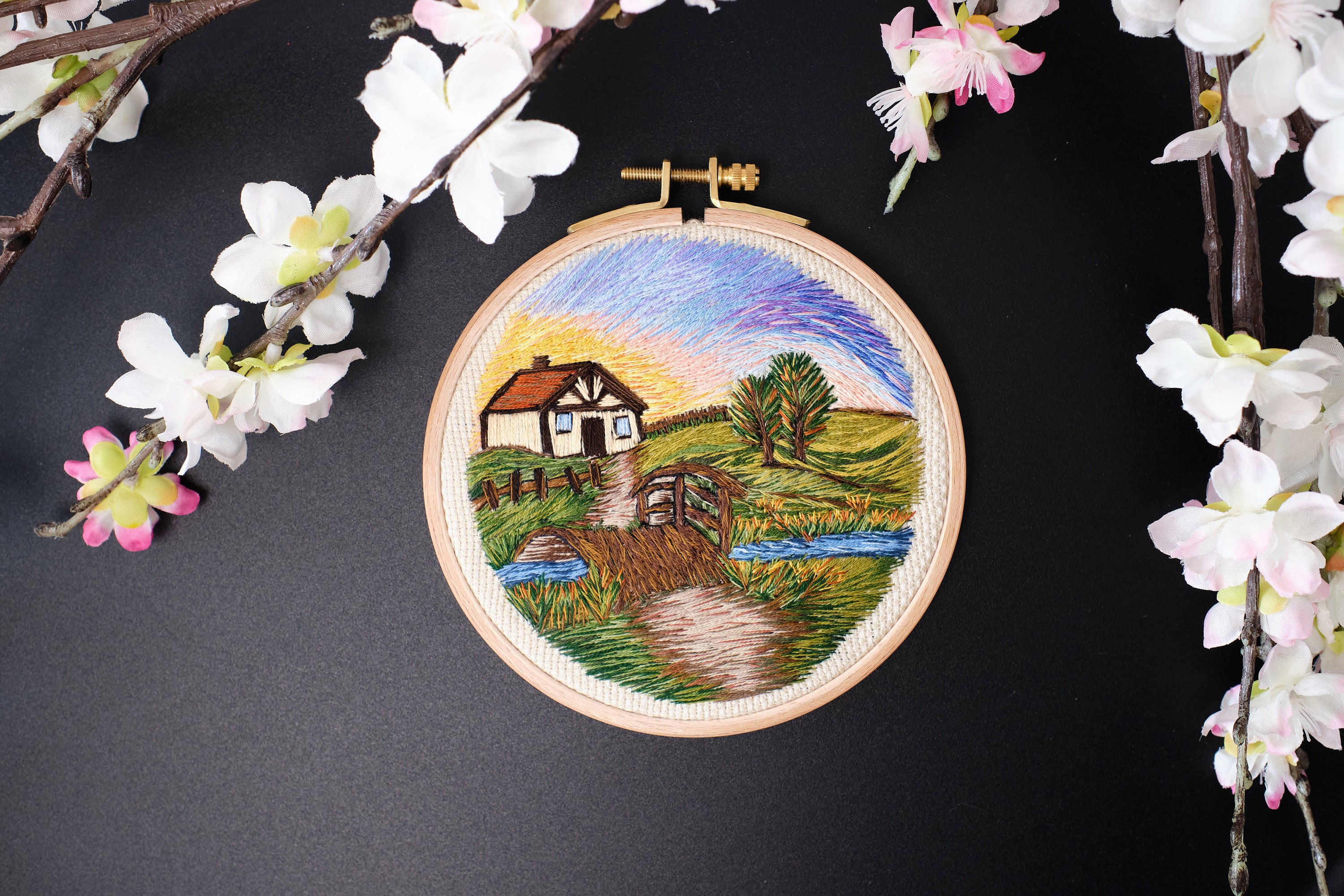 Landscape Embroidery 5 inch 13cm Hoop Art Etsy