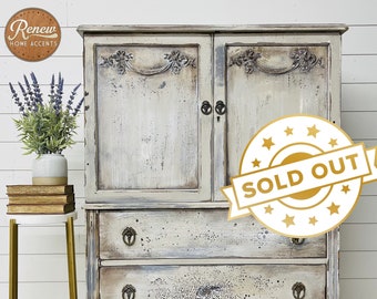 SOLD - French Chippy Dresser | Vintage Linen Cabinet | Hand Painted Rustic Furniture | Antique Chest of Drawers | European Style Dresser