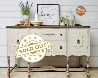 SOLD - Antique Jacobean Sideboard | French Country Buffet | Refinished Vintage Furniture |  Farmhouse Furniture