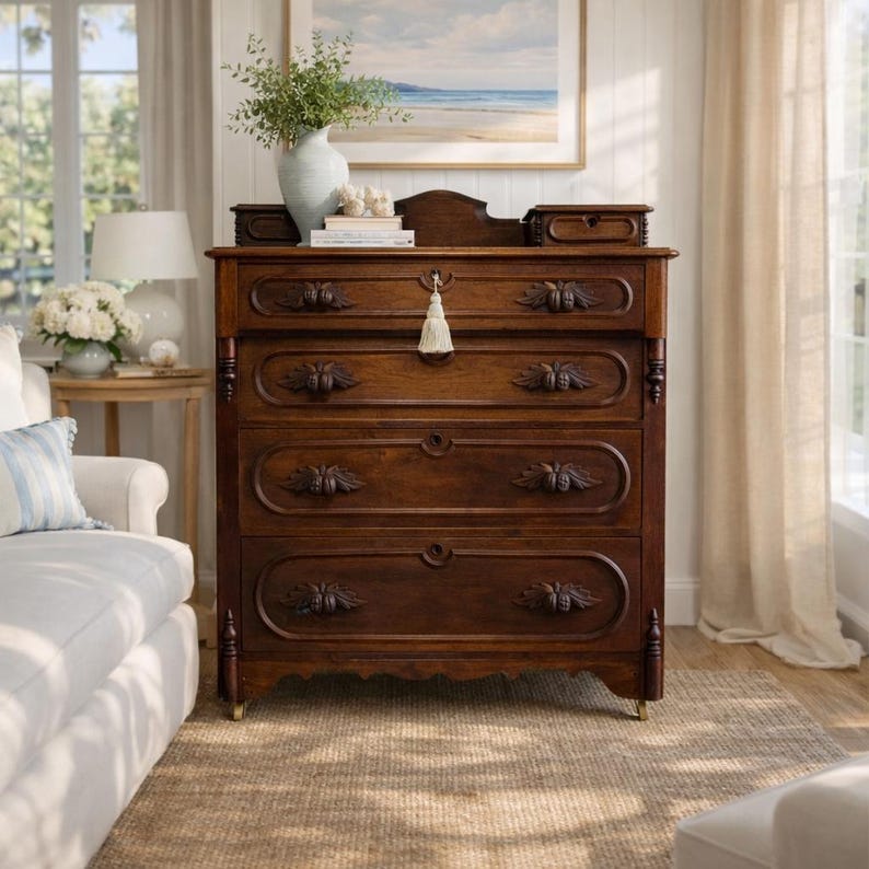 Antique Chest of Drawers (ca. 1885) Victorian Dresser | Foyer Furniture ...