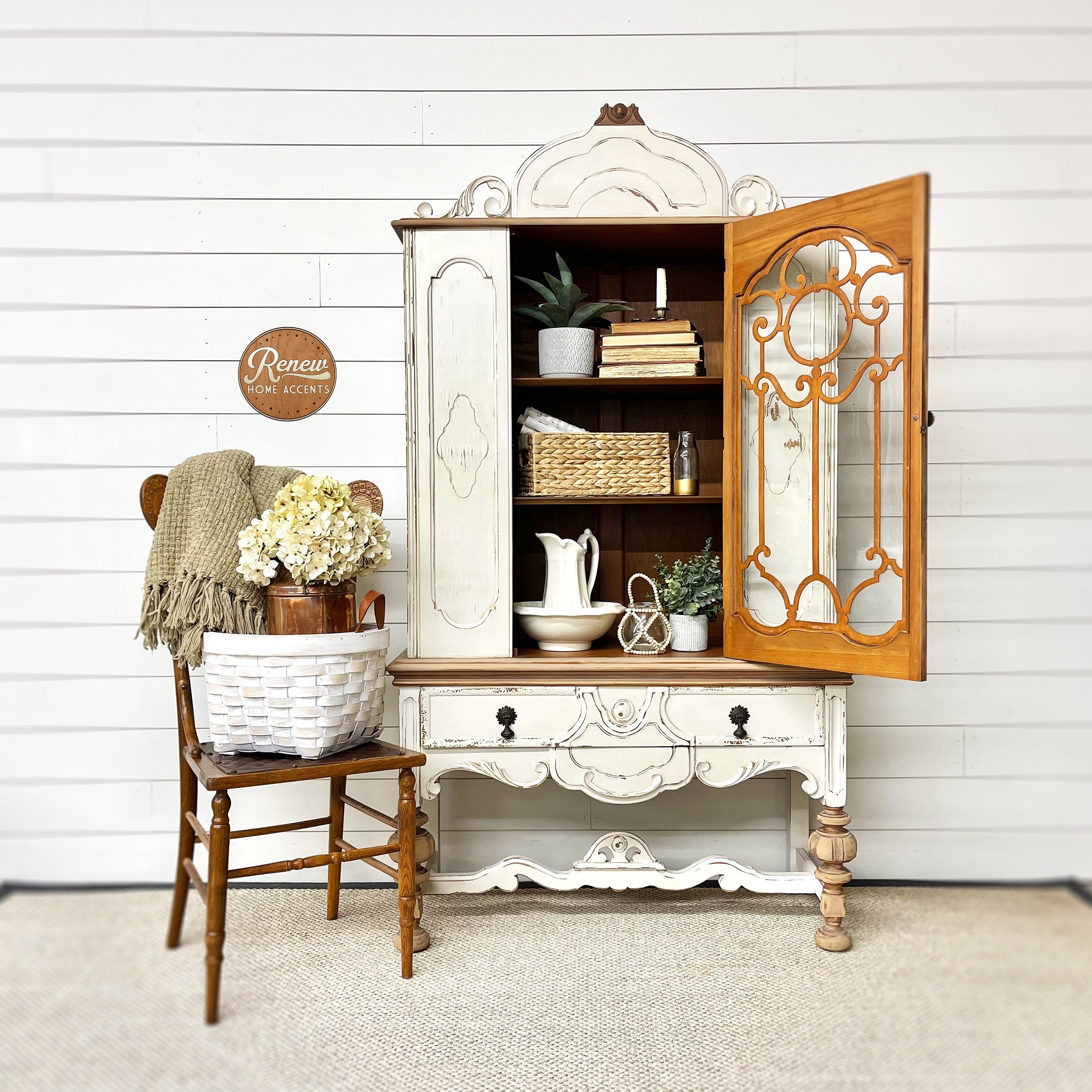 Jacobean china hutch discount