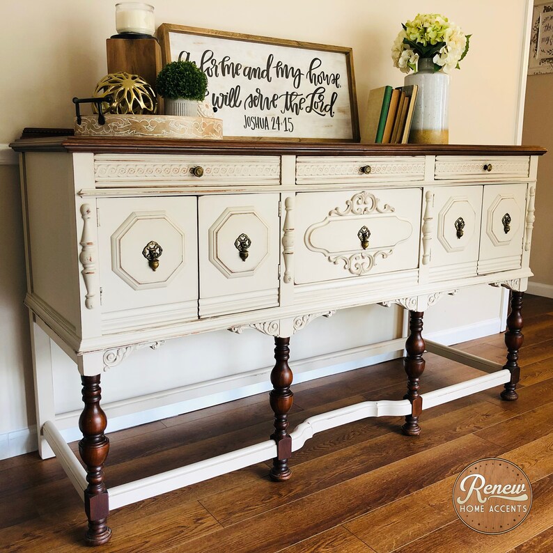 SOLD OUT Antique Buffet / Sideboard Refinished Jacobean Etsy