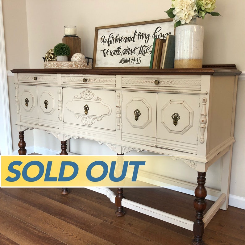 SOLD OUT Antique Buffet / Sideboard Refinished Jacobean Etsy
