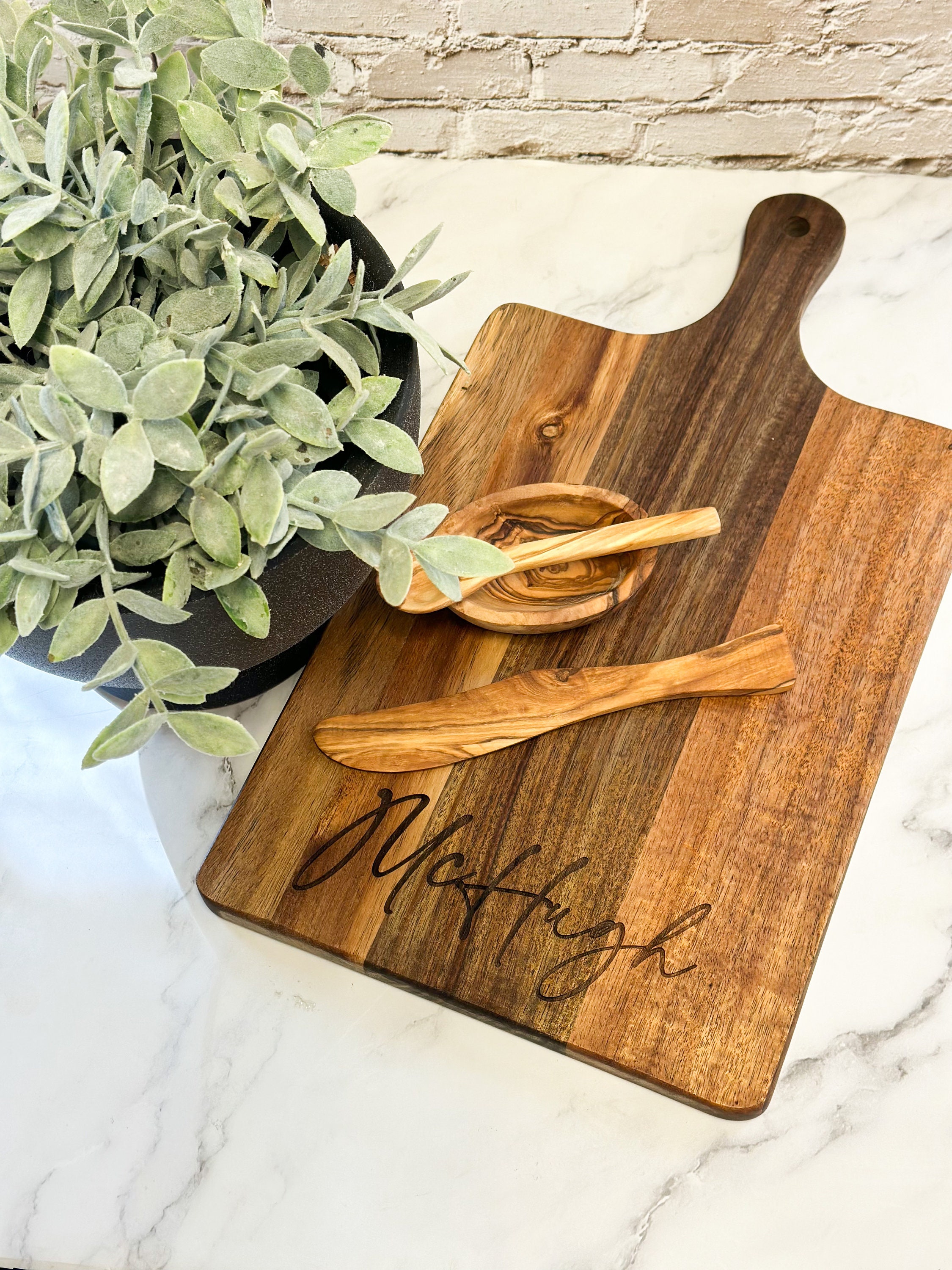 Personalized Charcuterie Board Acacia Wood Board Olive Wood Cheese ...