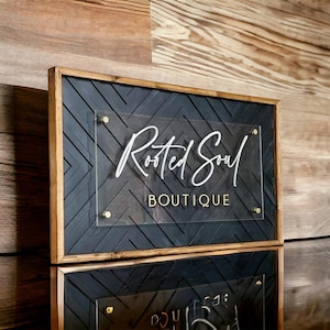 Business Sign 3D name sign wood sign personalized acrylic sign logo sign for business nail salon signage for hair salon custom wood sign