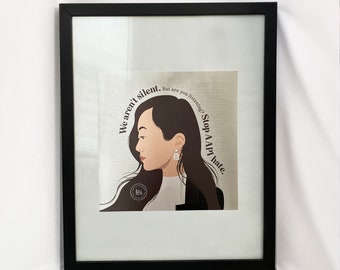 Stop AAPI Hate Art Print | 10x10 Hahnemühle Metallic Paper