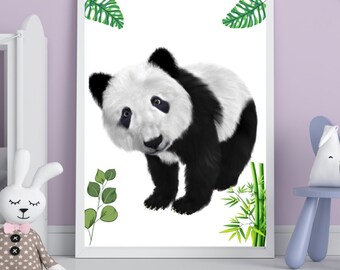 Panda wall art,Baby room art, panda print,nursery panda art,bear panda poster,panda printable