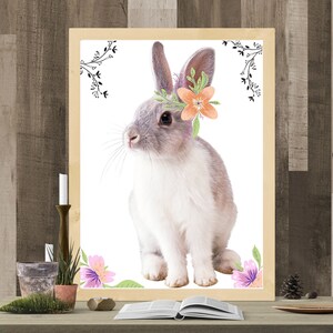 Cute Bunny Wall Art, Vintage Wall Decor, Rabbit Print Wall Art, Peter Rabbit Wall Art, Digital Download Rabbit Wall Decor
