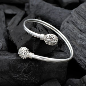 Bangle made of 925 Sterling Silver, Indian Design, Men, Women, Unisex, Gift Idea, Cuff, Silver Jewelry, Bracelet, India, Handmade