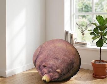 Giant Sleeping Grizzly Bear Beanbag – Realistic Plush Lounger