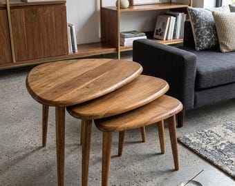 Walnut Nesting Coffee Table Set