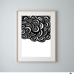 Concentric Circles H, Original Art Print, Wall Art,Hand Drawn,Irish Artist, Black and White, Original, High Quality Print,Irish abstract art