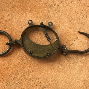 Antique stadera scale with iron and brass hook 1800