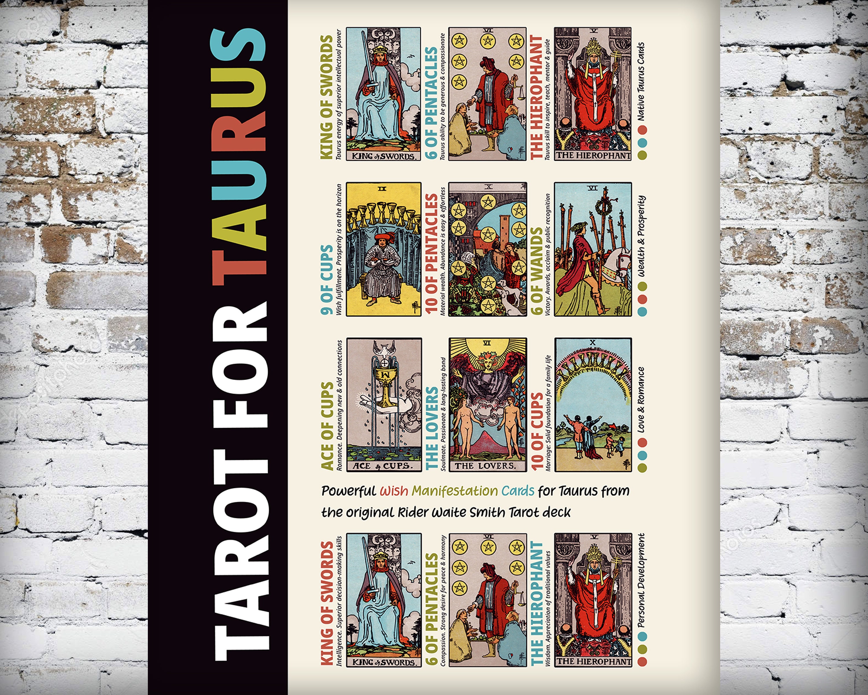Taurus Gift Tarot Card Tapestry Taurus Zodiac Art Taurus Etsy