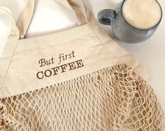 But first COFFEE Stofftasche, Jutebeutel, Baumwolltasche bestickt, Stofftasche personalisiert, Jutebeutel bestickt