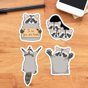 Raccoon Stickers, Raccoon, Trash Panda, cute stickers