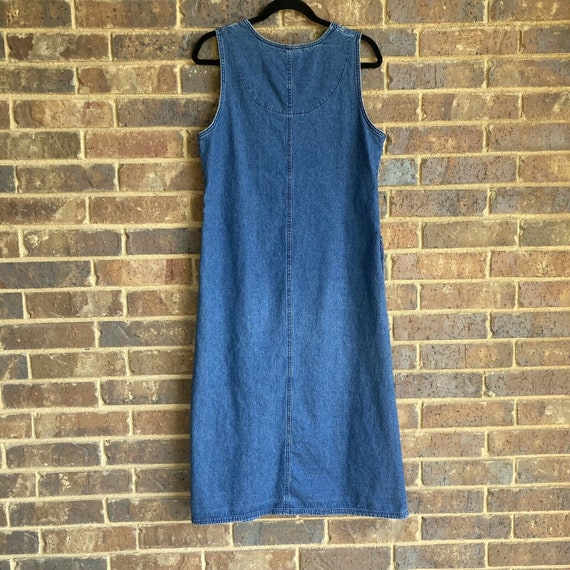 White jean jumper dress top
