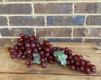 Artificial Grape Cluster Red Grapes 18 Inch Long Strand Faux Fruit