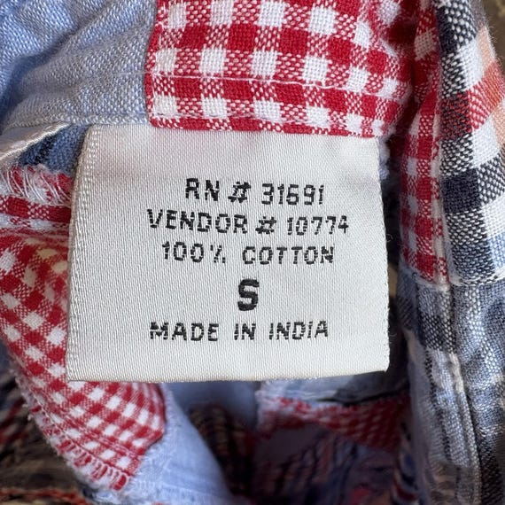 Vintage 90s Patchwork Button Down Sleeveless Top … - image 3