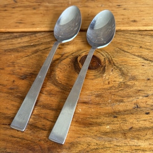 2 Oval Soup Spoons S.C.C. Stainless Holland 7 3/8”
