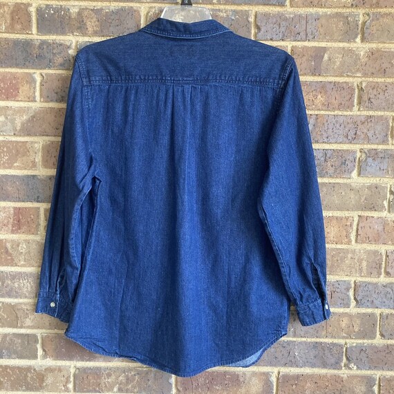 Vintage Denim Longsleeve Snowman Shirt or Shacket… - image 2