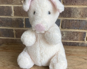 Vintage 1980 Dakin Pillow Pets White Pig Plush Stuffed Animal