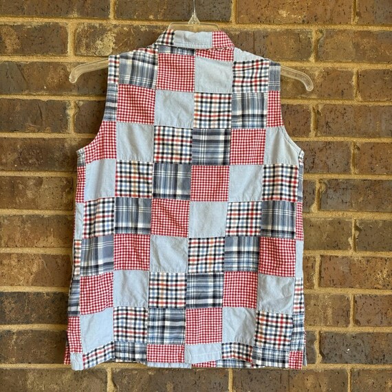 Vintage 90s Patchwork Button Down Sleeveless Top … - image 6