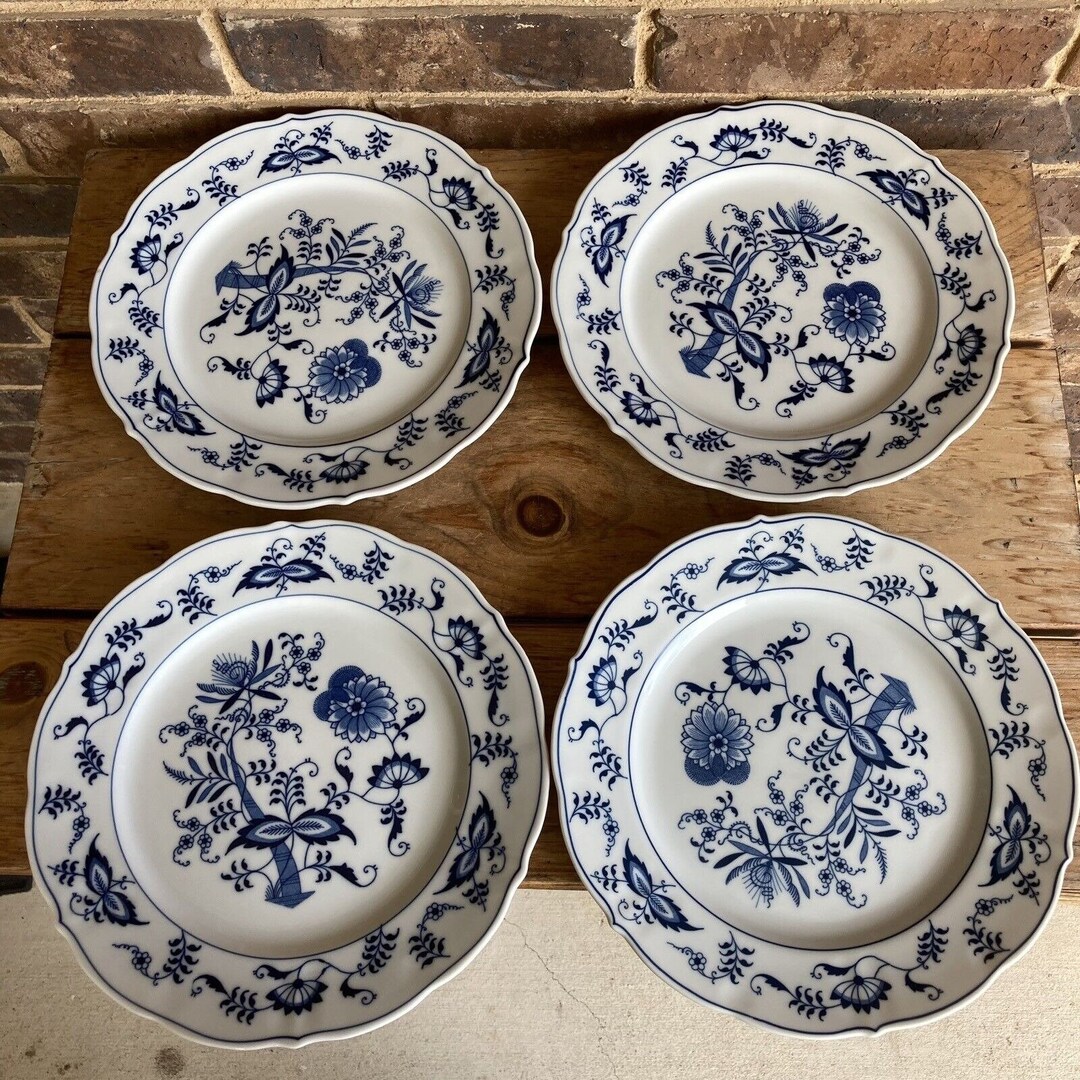 4 Blue Danube Blue Onion Dinner Plates 10 3/8 Japan Etsy