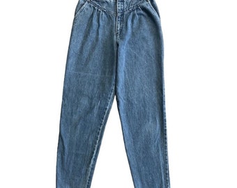 VTG Gloria Vanderbilt Jeans Plissee Bareback Medium Wash Größe 8 Petite 28 ”Taille