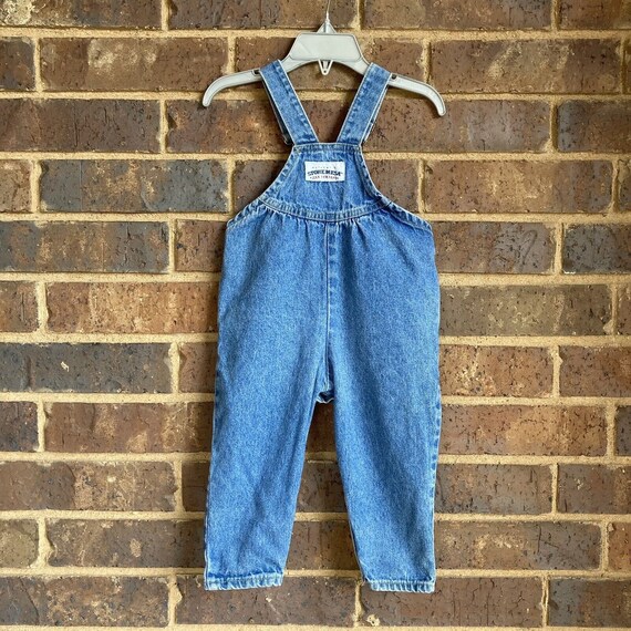 Vintage 90s Toddler Girl 18M Denim Overalls Made … - image 3