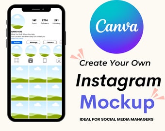 Plantilla de maqueta para feed de Instagram: Diseño para redes sociales (Canva)