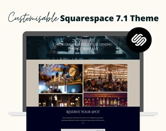 Plantilla de sitio web para bar y restaurante Squarespace 7.1 personalizable