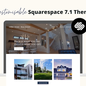 Real Estate Web Template for Squarespace 7.1 - Instant Download Website Template For Real Estate & Home Agency | Fully Customizable Website