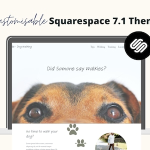 Dog Walker Web Template | Squarespace 7.1 | Instant Download Website Template For Animal Trainer | Fully Customizable Website | Easy to use
