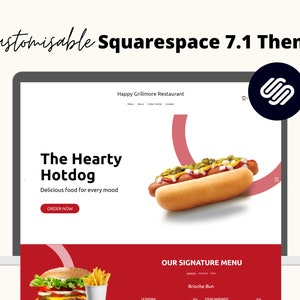 Fast Food Restaurant Web Template for Squarespace 7.1 - Instant Download Website Template | Fully Customizable Website