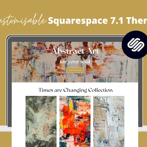 Artist Web Template for Squarespace 7.1 - Instant Download Website Template For Abstract Art| Fully Customizable Website | Painter Website