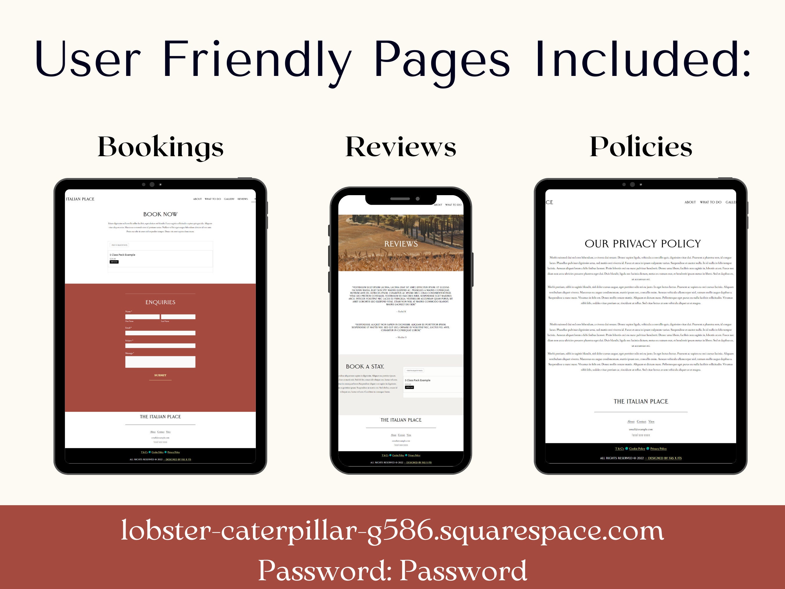 Air Bnb Squarespace Template Easy to Install site for B&b's, Hotels